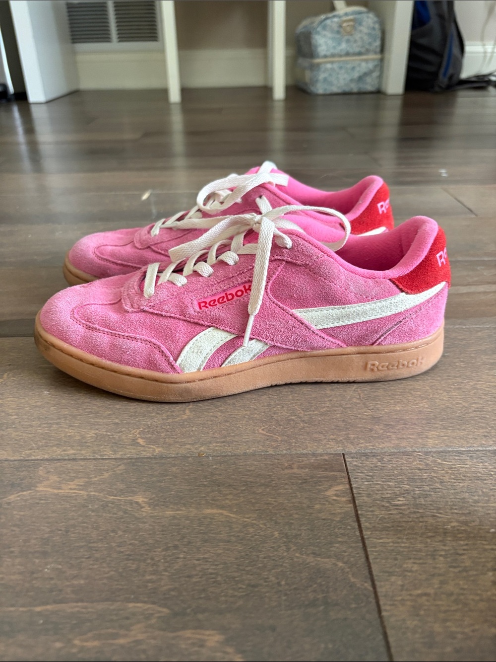 Reebok Pink Suede Sneakers